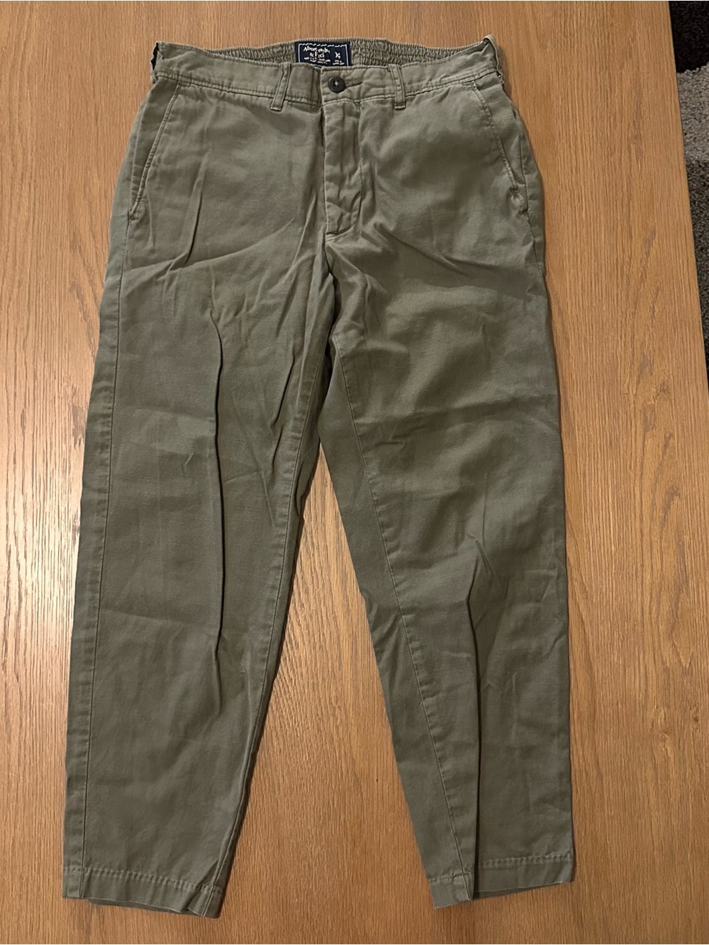 Abercrombie & Fitch Men's Olive Green Casual Chino Pants